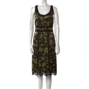 Michael Kors Olive Floral Midi Dress
